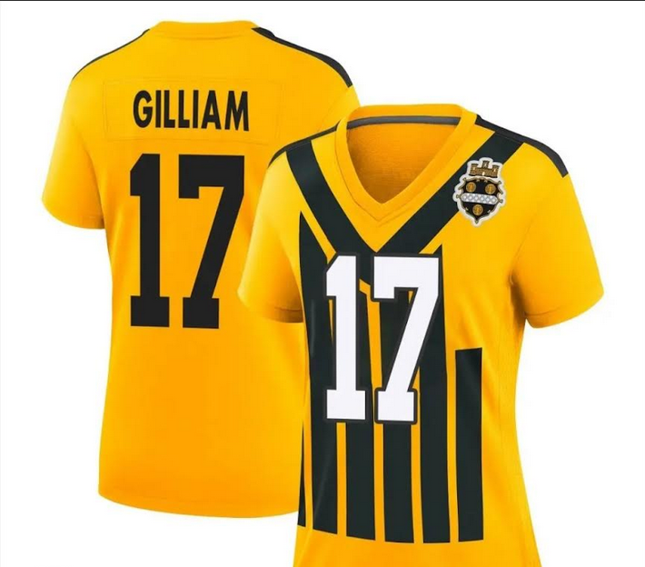Men 2025 Pittsburgh Steelers #17 Gilliam Yellow Throwback Nike Limited NFL Jersey